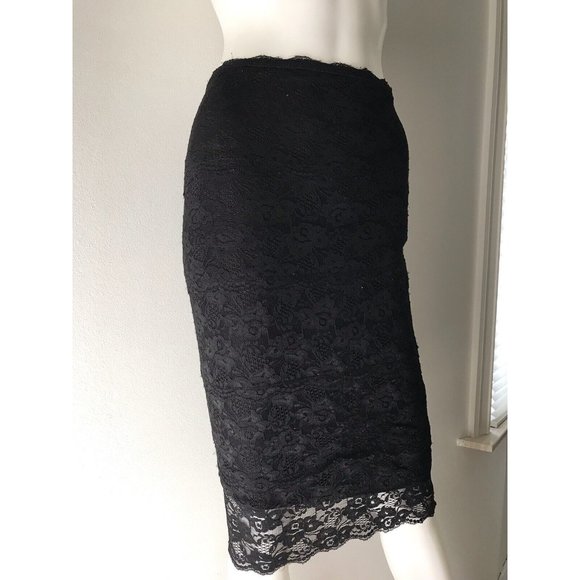 Guess By Marciano Women's Skirt Lace Black Knee Length Pencil Elastic Waist XS - Picture 4 of 11